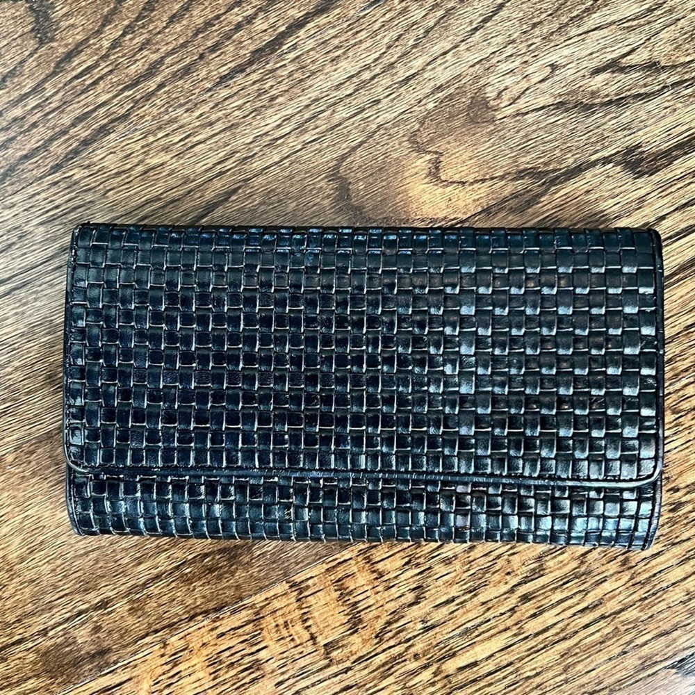 27- Black Weaved Leather Wallet